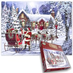 Santa’s Visit 1000 Piece Jigsaw Puzzle – A Magical Christmas Scene Perfect for C