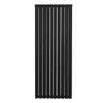 Radiateur à Colonne Ovale 1600mm x 600mm, Chauffage Moderne Vertical à Tube Ovale en Acier au Carbone Noir Mat, Cuisine Salon Salle de Bain [Brosse, Attaches Murales & Supports INCLUS]