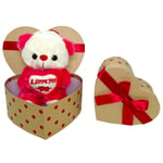 Ourson Coeur I Love You 22cm Ours Peluche Fuchsia En Boite San Valentino