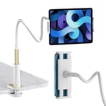 SmartDevil Gooseneck Tablet Holder, 360°Flexible Phone Holder with 0.8m Lazy Arm for Bed,Desk,Livestreaming, Universal Tablet Stand for iPad 10.5 9.7,Air mini 5 4 3 2,Samsung Tab,Switch,4.6-11"-Golden
