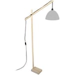 Lampadaires Tosel  lampadaire liseuse articulé bois naturel et gris