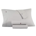 Tommy Hilfiger Signature Solid Sheeting 200 TC Set of 2 Pillowcases, Standard Size, 100% Cotton (Alloy)