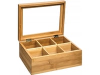 5Five Tebox I Bambu Med 6 Fack Och Lock,16 X 22 Cm