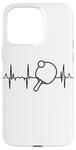 Coque pour iPhone 15 Pro Max Ping Pong Tennis de table Heartbeat Heartline