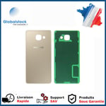 VITRE ARRIÈRE COQUE BATTERIE pour SAMSUNG A7 2016 (A710F) OR/GOLD LOGO+ADHÉSIF