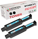 143A W1143A 143AD W1143AD2 Kit 2 Toner compatible avec HP Neverstop Laser MFP 1202w 1202nw 1201n 1001nw Imprimantes, Capacité standard 2500 pages (noir, 2 paquets)