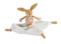 60. DOUDOU PLAT PIOUPIOU ET MERVEILLES LAPIN BEIGE BLANC MOUCHOIR NEUF