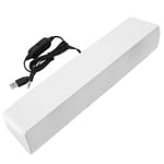 USB Wired Computer Speaker, PC SoundBar Speaker with 3.5mm Aux, Portable Stereo Soundbar Subwoofer for TV PC Laptop Desktop Cellphones Tablets(White)