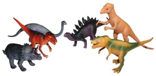 Idena 4320102 - Lot de 6 Figurines de Dinosaures en Plastique d'environ 15 cm - Amusant pour la Baignoire, Le bac à Sable, la Maternelle et la Chambre d'enfant