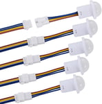 5 Pièces Commutateur de capteur Infrarouge PIR 110 V/220 V, Mini détecteur de Mouvement Infrarouge pour Installation intérieure