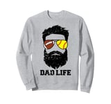 Football Softball Dad Messy Hair Beard Football Softball Dad Sweatshirt