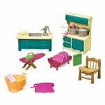 Li'l Woodzeez - Ensemble d'accessoires de Cuisine et de ménage 21 pièces - Cuisinière, évier, Planche à Repasser + Encore - Jouet Accessoire avec Figurines d'animaux pour Les Enfants de 3 Ans et +.