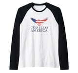 Patriotic USA God Bless America Patriot Veteran Raglan Baseball Tee