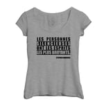 T-Shirt Femme Col Echancré Citations Célèbres / Stephen Hawking Les Personnes Silencieuses Ont Les Esprits Les Plus Bruyants