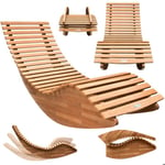 Chaise de Jardin Bois Acacia - Chaise Longue Bascule Pliable - Transat Ergonomique - Jardin Sauna Extérieur