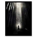 Artery8 Empire State Building Film Noir Metropolis Artwork Black And White Artwork Framed Wall Art Print A4