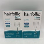 2x Vitabiotics Hairfollic Him Advanced 60 Tablets 60 Caps 2 Months Supply 02/25