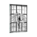 Impression sur Verre 70x100cm Tableaux Image Photo Femme Ange Vue Art Decoration