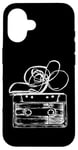 Coque pour iPhone 16 Love Retro Mixtape 80's Blank Cassette Tape Shirt Cadeaux