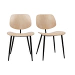 Miliboo - Chaises en bois clair et métal noir (lot de 2) tobias - Bois clair / noir