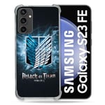 Cokitec Coque Renforcée pour Samsung Galaxy S23 FE Manga Attaque Titans Noir