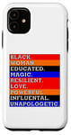 Coque pour iPhone 11 Femme Noire Éduquée Magie Résilient Amour Puissant Arc-en-ciel