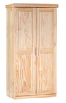 Dmora Armoire à Deux Portes en pin Massif avec Finition Naturelle, Couleur chêne, 95 x 190 x 55 cm Bois