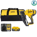 DeWalt DCN660 18V BL 2nd Fix Finish Nailer With 1 x 5Ah Battery, Charger & Bag