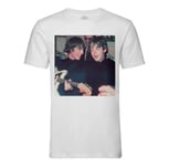 T-Shirt Homme Col Rond John Lennon Paul Mccartney Radio Show 70's Beatles