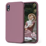 OIIAEE Coque iPhone XR, Coque en Liquide Silicone Conçue pour iPhone XR, Étui de Protection Antichoc Ultra Mince avec Doublure Douce en Microfibre Anti-Rayures, 6.1 Pouces,Pourpre de Raisin