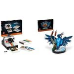 LEGO Ideas Polaroid OneStep SX-70 Camera Set for Adults, Collectible Vintage Model Kit & Icons Kingfisher Bird Set, Model Building Kit for Adults