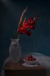 Gladiolus and Nectarine Poster 21x30 cm