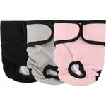 Lot de 3 Couche pour Chien,(L)Couches Chien Lavable Couches réutilisables pour Chien Lavables Culotte pour Chien Femelle Serviettes Hygiéniques de