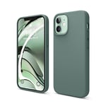 elago Liquid Silicone Case Compatible with iPhone 12 Mini Case (5.4 Inches), Silicone, All-Round Protection Mobile Phone Case: 3-Layer Structure Protective Case (Midnight Green)