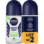 Déodorant Homme Anti-transpirant Sensitive Protection Nivea - Le Lot De 2 Rolls-on De 50ml