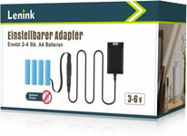 Adaptateur de batterie réglable 3-6 V pour 2 à 4 piles AA pour thermomètre, station météo, sonnette sans fil, réveil, lumière LED, décoration, etc. (1,8 m, noir).[G1251]