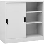 Vidaxl - Armoire de bureau porte coulissante Gris clair 90x40x90cm Acier Gris clair