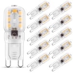 LOHAS 2W G9 Blanc Chaud 3000K, Ampoule LED, 25W Ampoule Halogène Équivalent, 230V AC 200lm, 360° Larges Faisceaux, Culot G9 Lot de 10