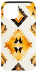 Coque pour iPhone 15 Aquarelle jaune géométrique western boho aztèque motif