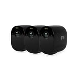 Arlo Essential Security Camera Outdoor, 1080p HD, Wireless CCTV, 3 Cam Kit, No Hub Needed, Colour Night Vision, 2-Way Audio, 6-Month Battery, Free Trial of Arlo Secure Plan, Black