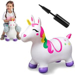 JOYIN Animal Hopper for Kids,Unicorn Bouncy Horse Hopper for Toddlers,Space Hopper with Hand Pump,Ride on Jumping Toys for Birthday Gift,Inflatable Hopper,Indoors Outdoors