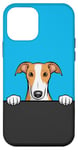 Coque pour iPhone 12 mini Chiot Whippet mignon qui regarde les chiens