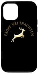 iPhone 12/12 Pro Gold German Merry Christmas Frohe Weihnachten Reindeer Case