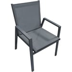 Fauteuil de jardin empilable en textilène et aluminium Floride