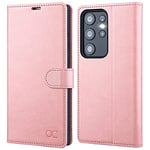 OCASE Compatible with Samsung Galaxy S23 Ultra Case, Premium PU Leather Wallet Phone Case with [Card Holder][RFID Blocking][TPU Inner Shell] Shockproof Flip Cover for Galaxy S23Ultra 5G 6.8 Inch,Pink