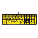 Editors Keys Large Type Backlit Keyboard - Windows - UK (Yellow and Black)