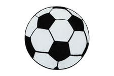 Atlas Barnmatta 120 cm Rund Fotboll - Svart/Vit Lekmatta & matta barnrum Vit,Svart