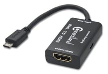 Syba Connectland CL-ADA31027 - Adaptateur audio/vidéo - Micro-USB de type B mâle pour HDMI, Micro-USB de type B femelle - 15 cm - noir