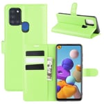 Galaxy A21S      Pu Wallet Case    [Green]