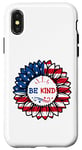 Coque pour iPhone X/XS 4th Of July Be Kind Tournesol Rouge Blanc Et Bleu 2023 Cadeaux